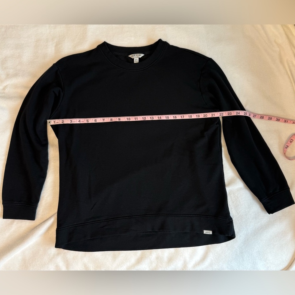 Orvis Black Lightweight Crewneck Sweatshirt Size Medium - Picture 4 of 4